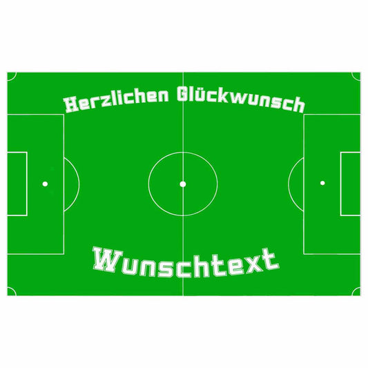 Essbarer Tortenaufleger FUSSBALLFELD mit WUNSCHTEXT
