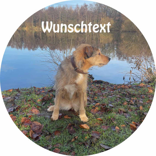 Essbarer Tortenaufleger Ihr Hundefoto mit WUNSCHTEXT