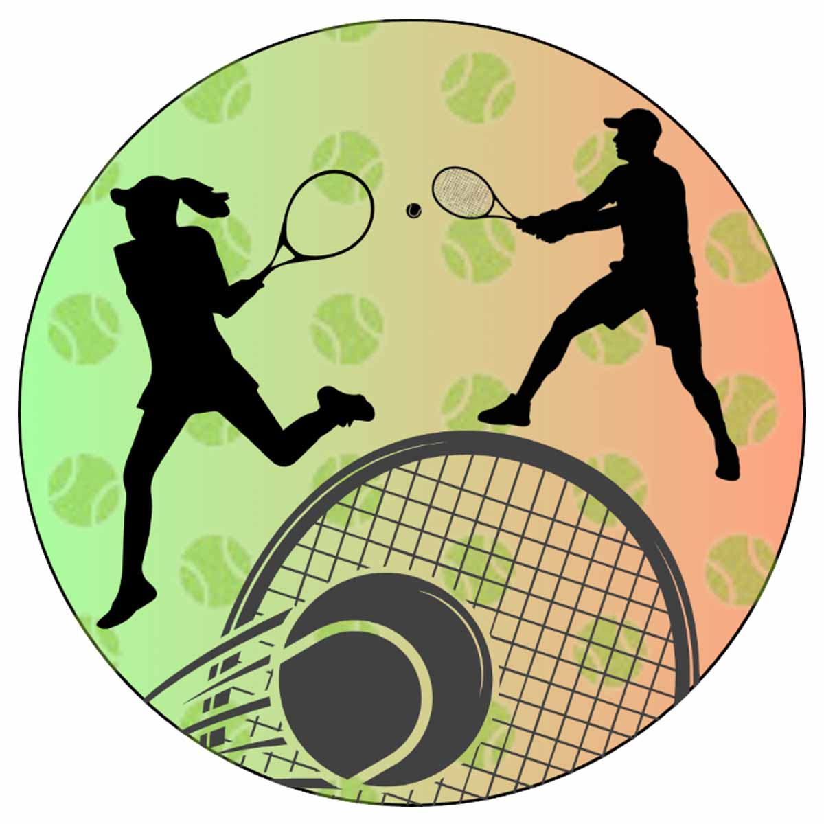 Essbarer Tortenaufleger Tennismatch Oblaten- oder Zuckerpapier