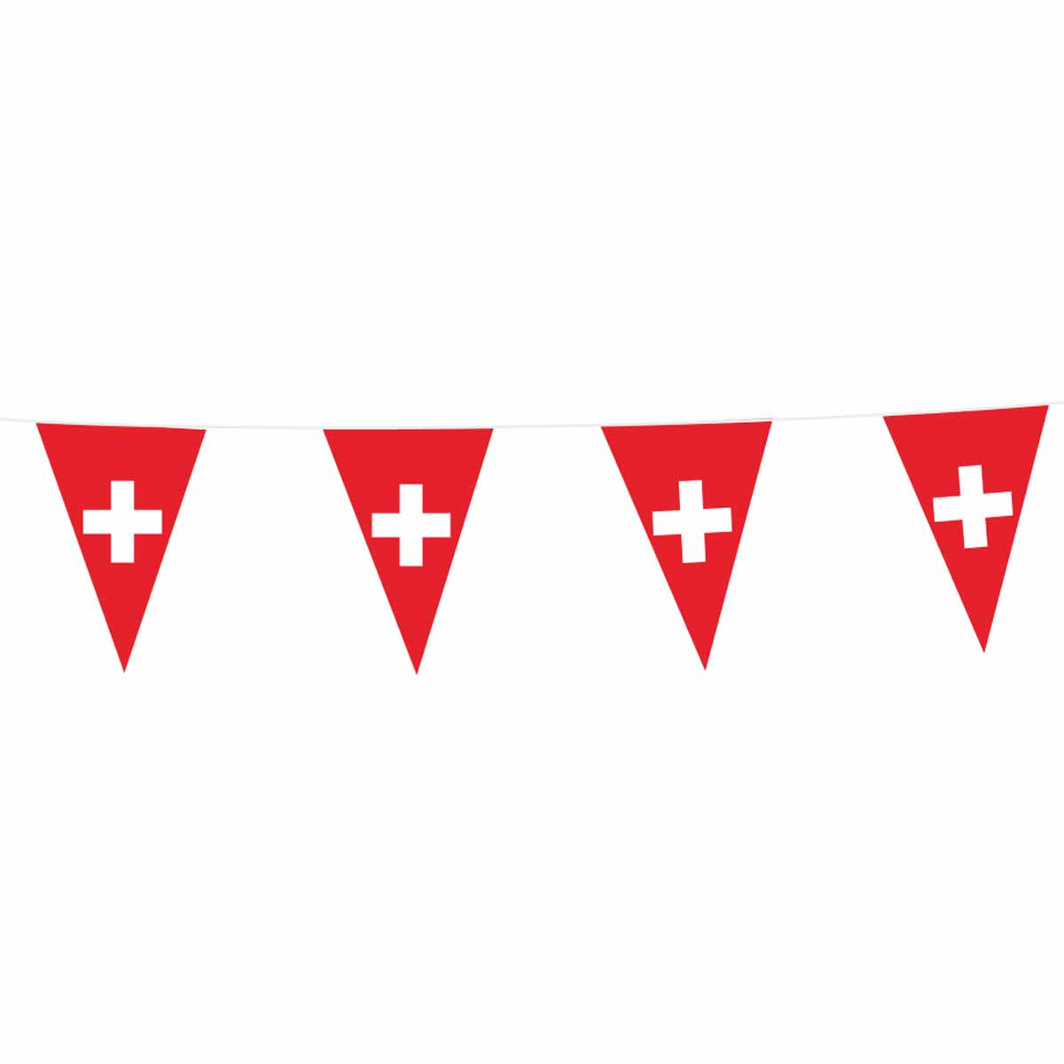 Wimpelkette Schweiz 10m Kunststoff