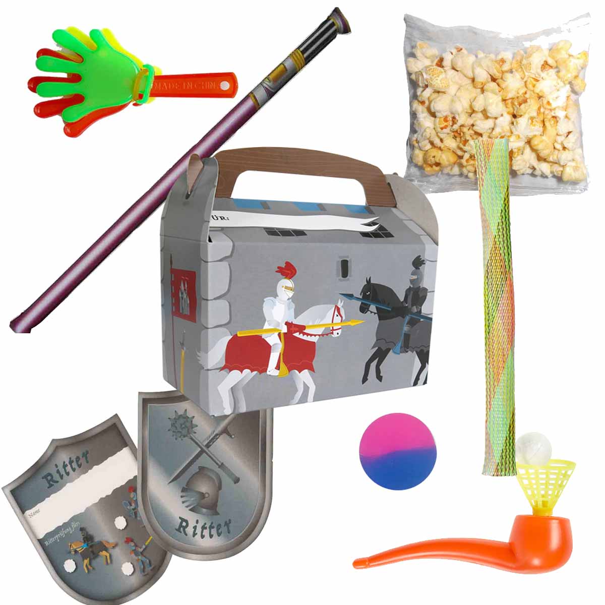 Gefüllte Wundertütenbox Ritter 8-tlg.