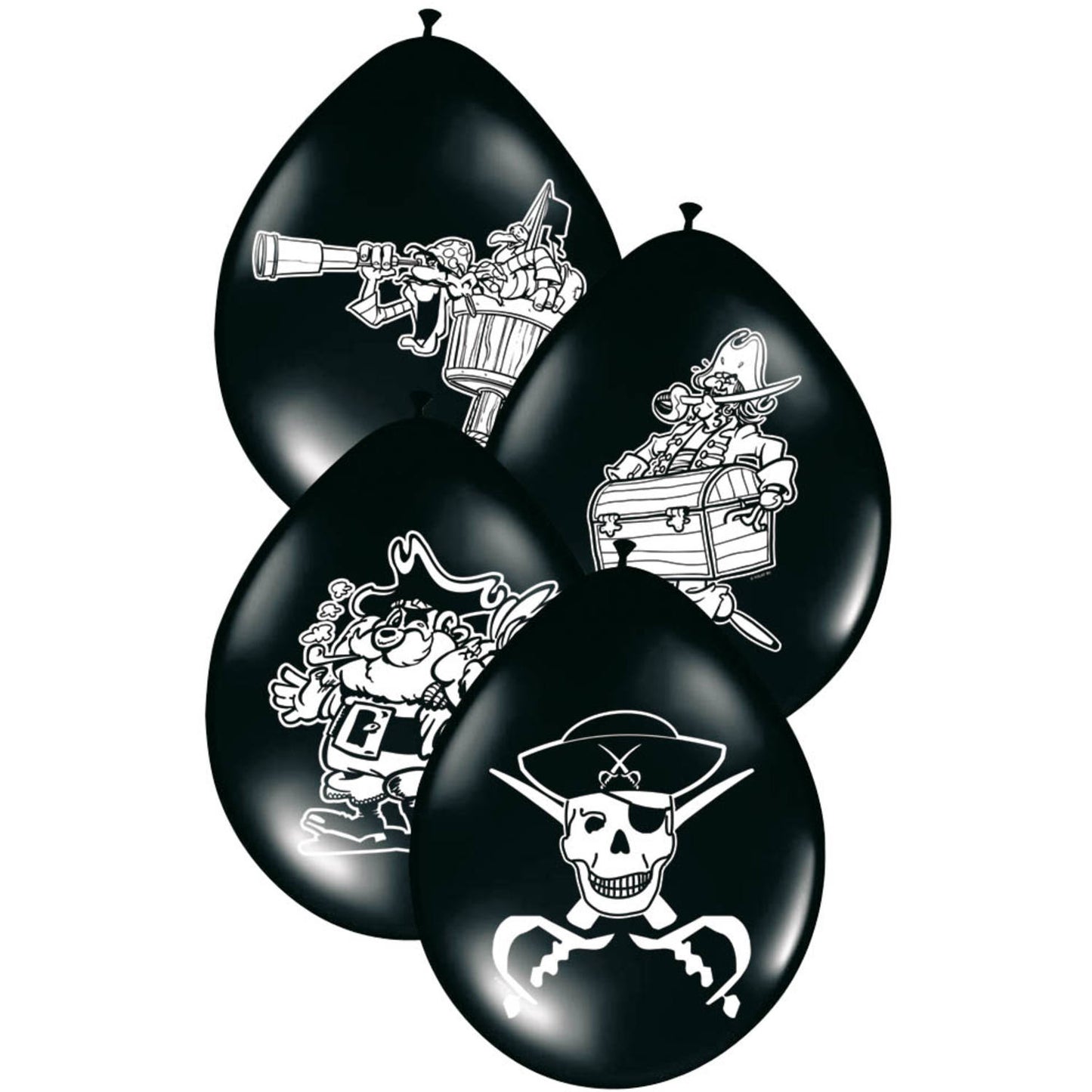 Piraten-Ballons Schwarz 8 Stück