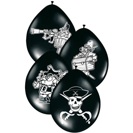 Piraten-Ballons Schwarz 8 Stück