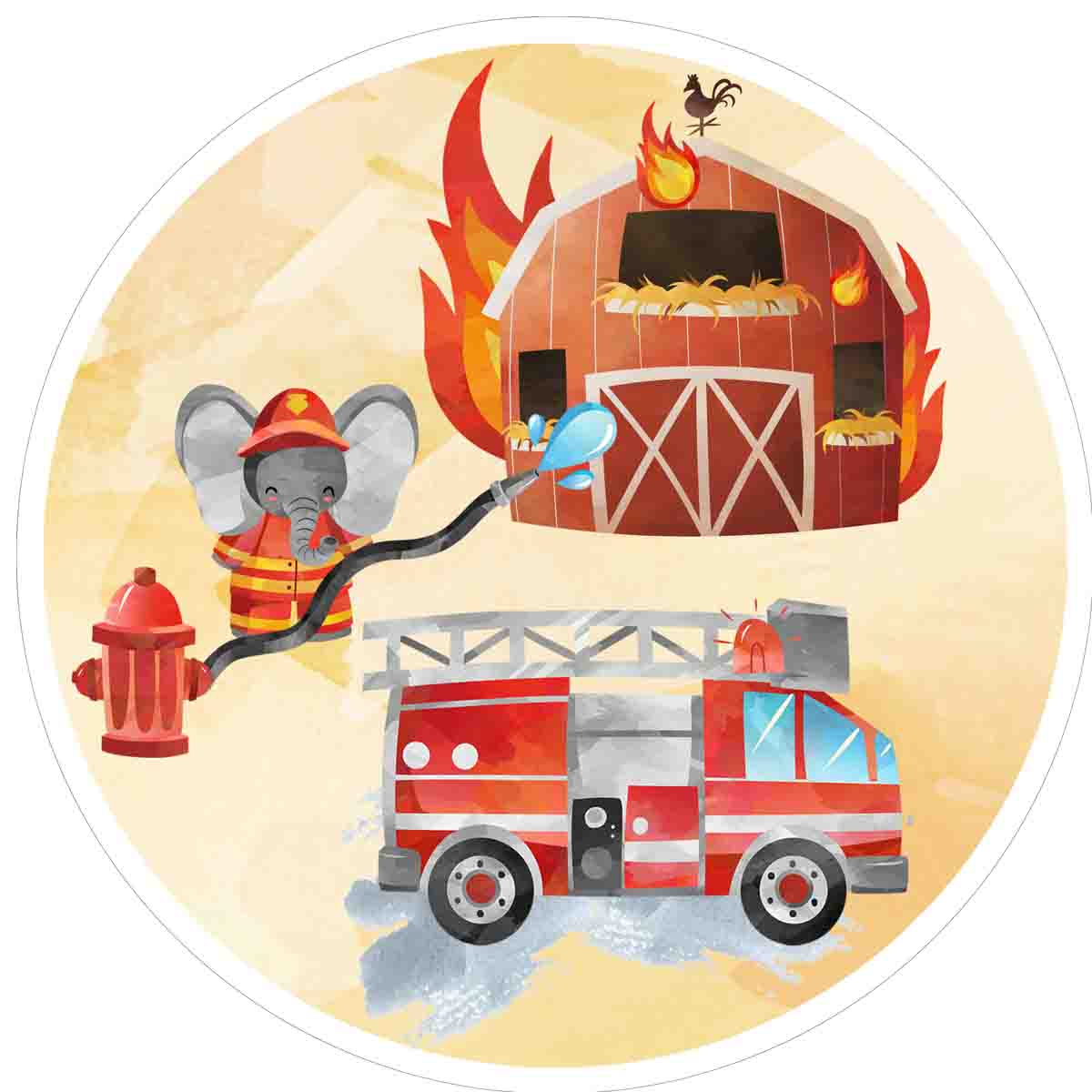 Essbarer Tortenaufleger Feuerwehreinsatz