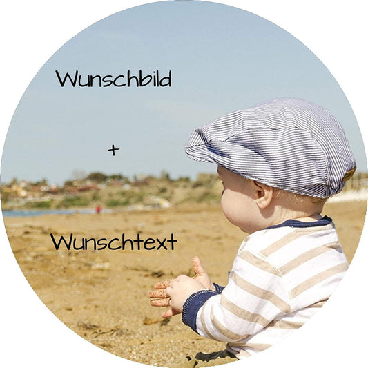 Personalisierter Tortenaufleger mit Ihrem Wunschbild und Wunschtext