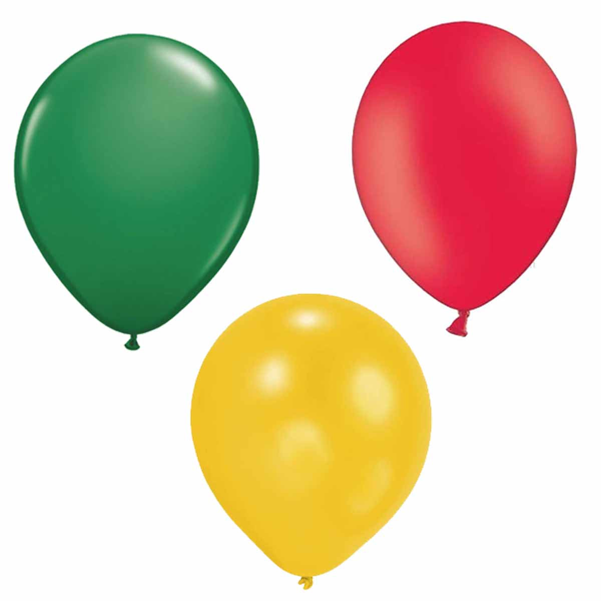 Ballons Rot/Grün/Gelb 6 Stück