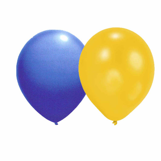 Ballons Blau/Gelb 8 Stück