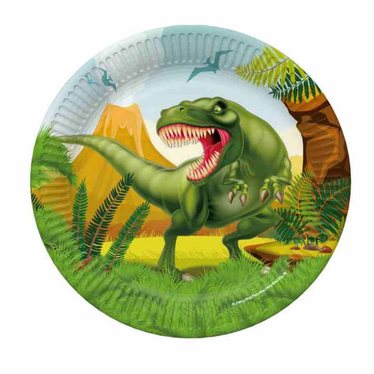 Dinosaurier-Teller T-Rex 8 Stück
