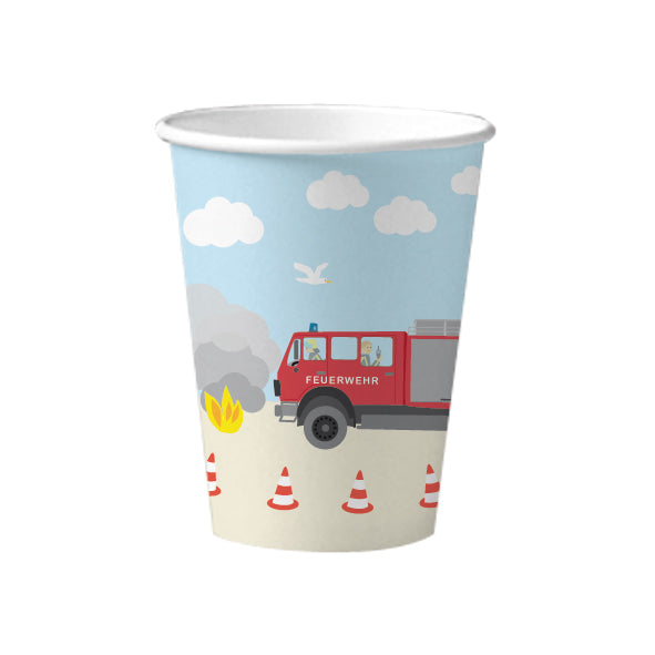 Feuerwehr-Partyset für 10 Kinder mit Sticker Feuerwehr