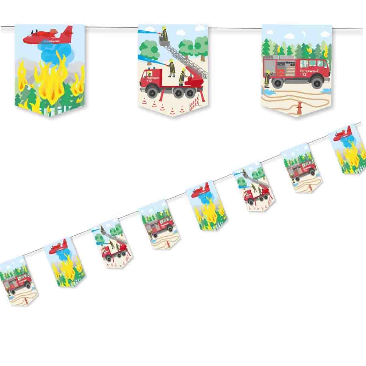 Feuerwehr-Partyset für 10 Kinder mit Sticker Feuerwehr