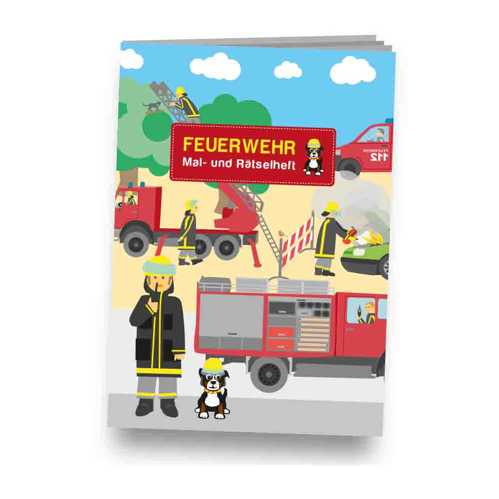 Feuerwehr Mitgebselset Rätselheft + Sticker + Buntstifte