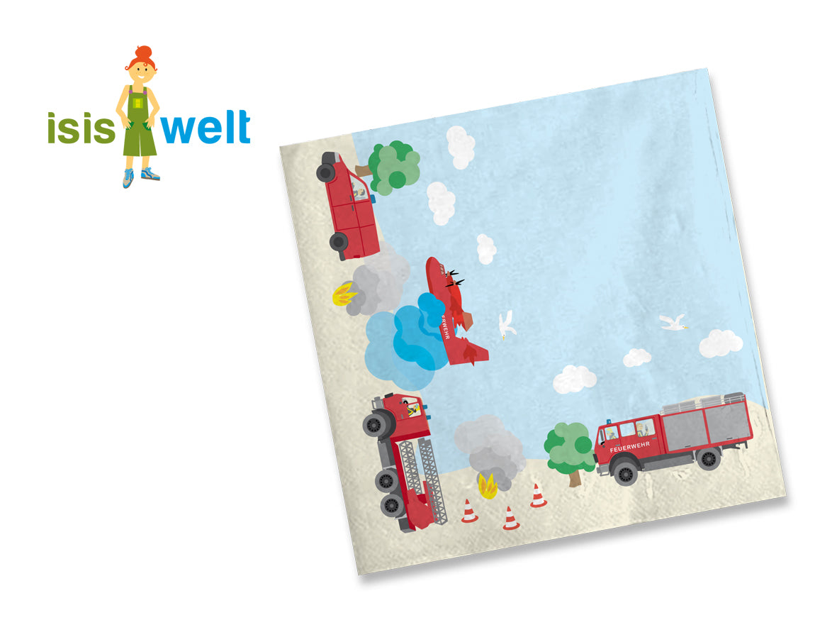 Dekoset Feuerwehr Servietten, Wimpelkette, Konfetti, Ballons