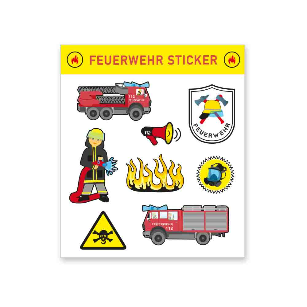 Feuerwehr Mitgebselset Rätselheft + Sticker + Buntstifte