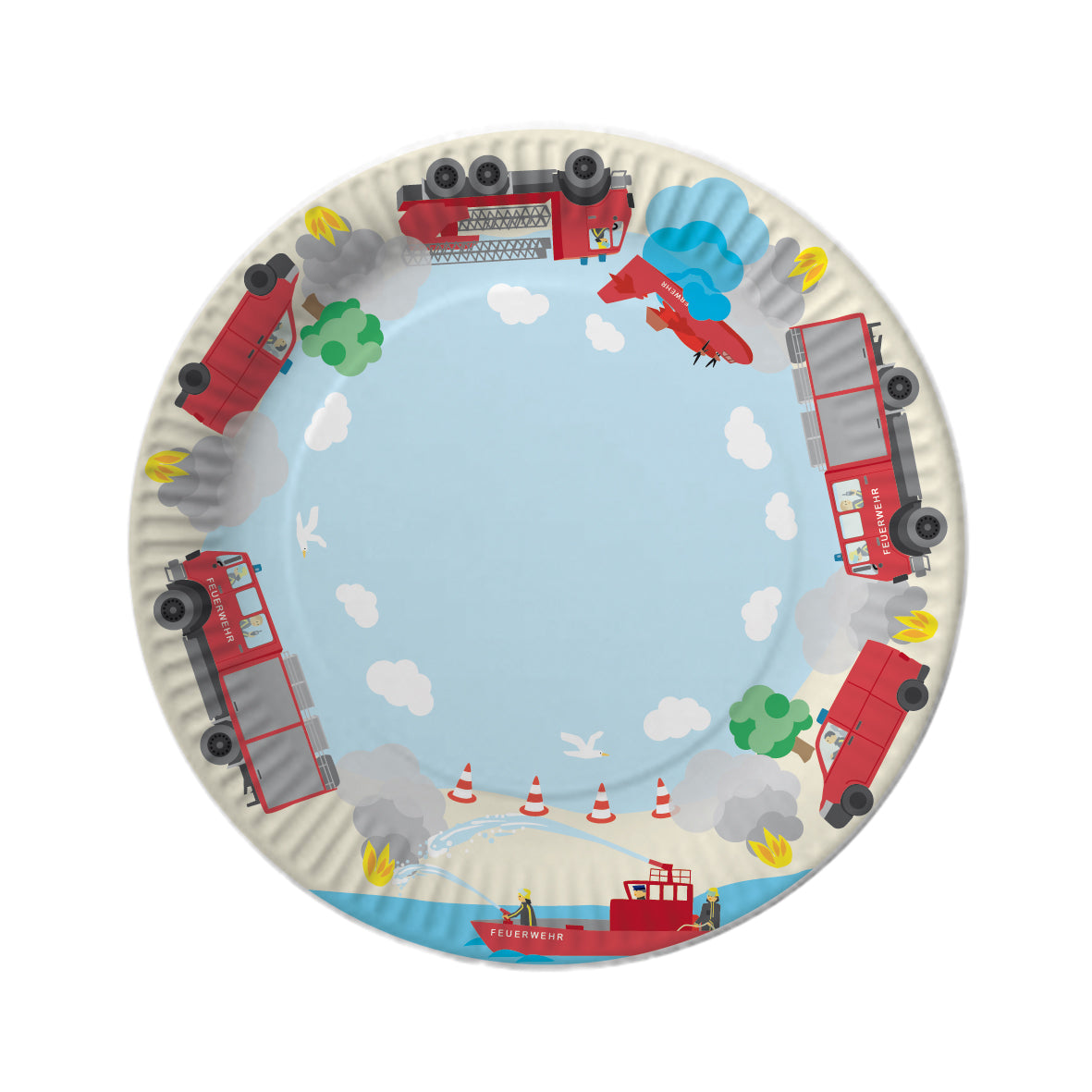 Feuerwehr-Partyset für 10 Kinder mit Sticker Feuerwehr