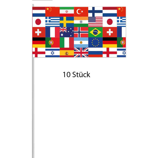 Länderflaggen Papierflaggen 10 Stück