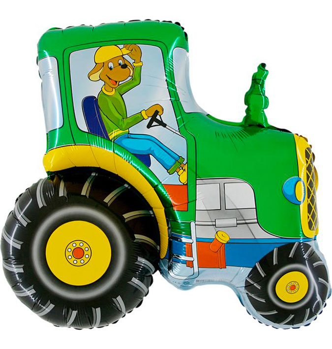Folienballon Traktor grün 75 cm