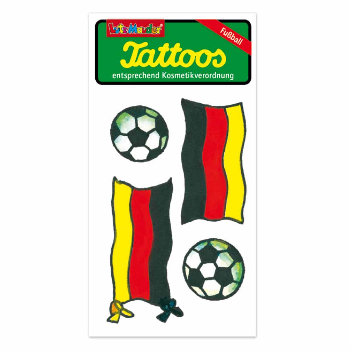 Fußball-Tattoo Fahne und Ball