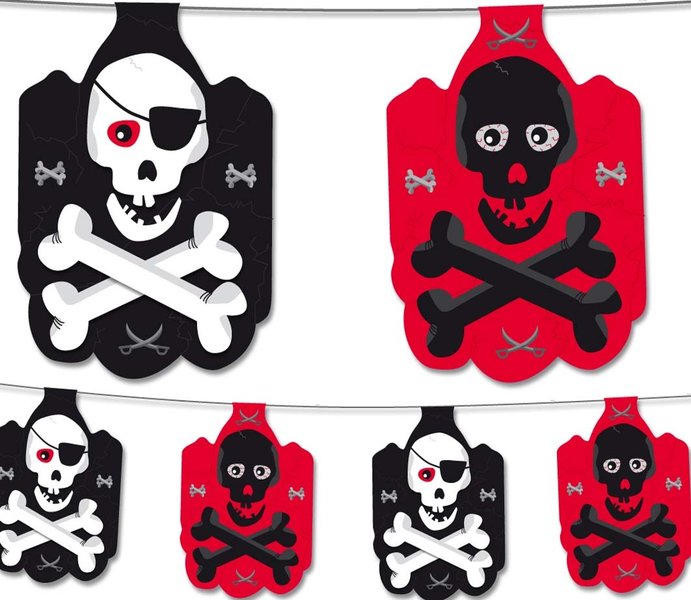 Girlande Piraten-Totenkopf