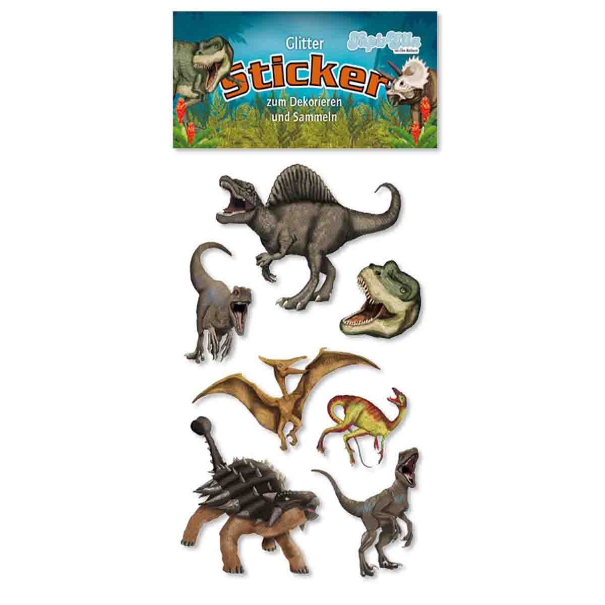 Dinosaurier Glitter-Sticker