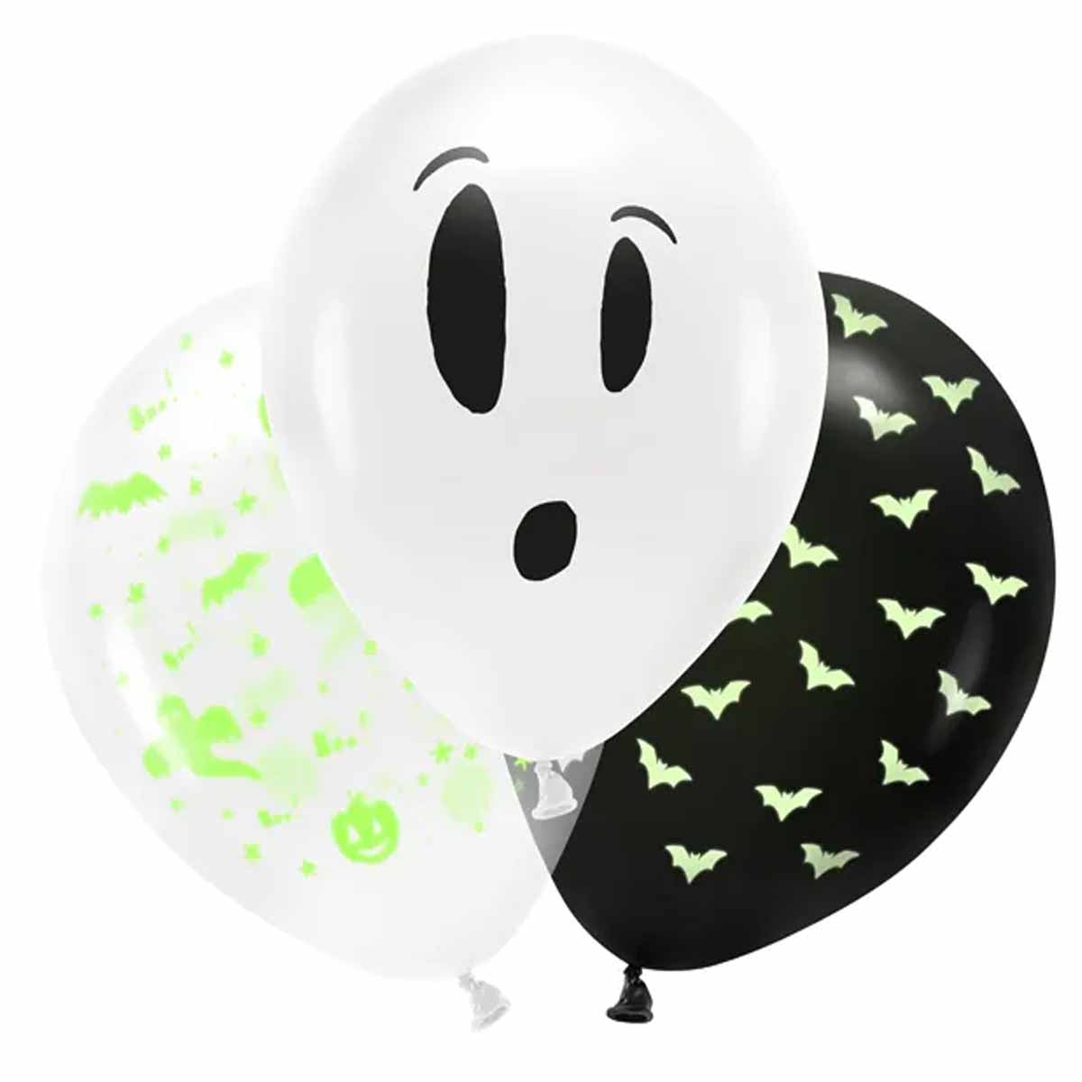 Grusel-Ballons UV-leuchtend