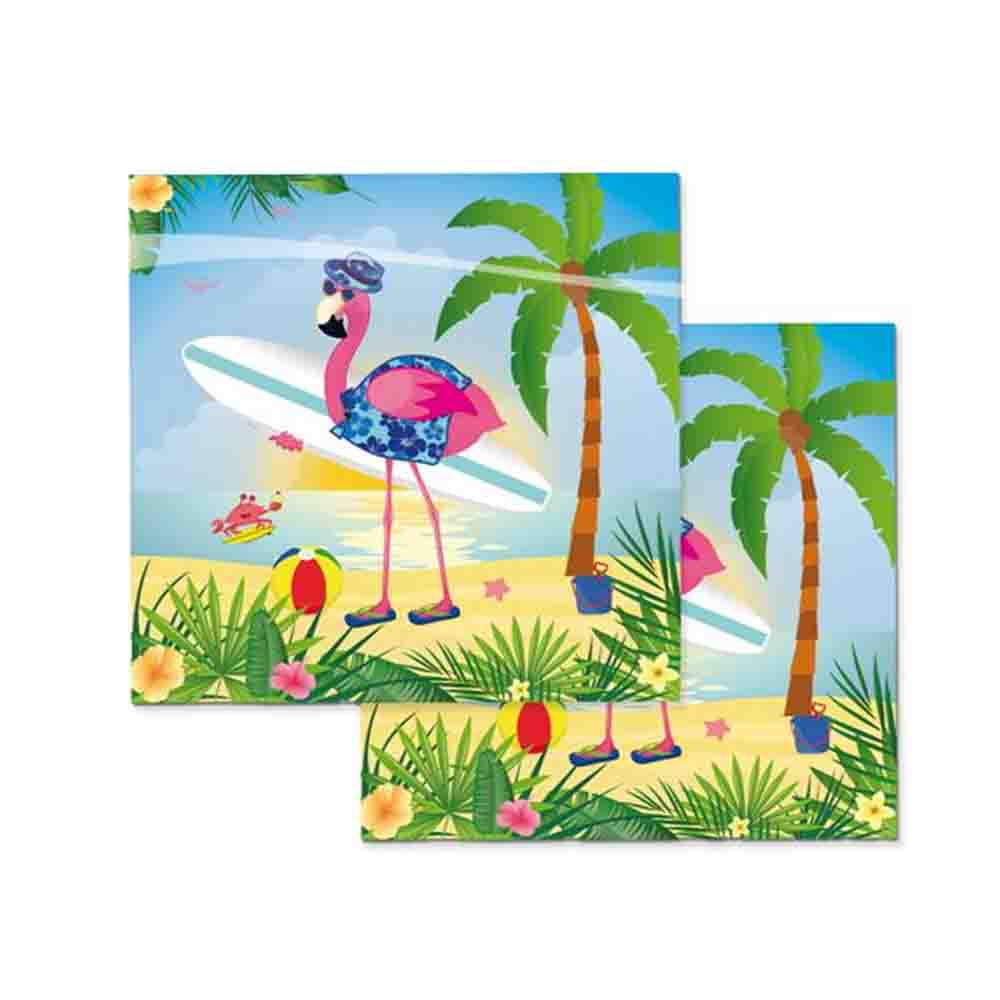 Hawaii-Servietten Flamingo 20 Stück