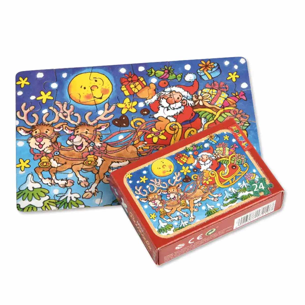 Mini-Puzzle Weihnachtsschlitten 24tlg.