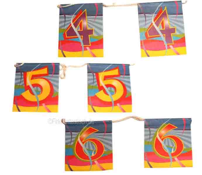 Mini-Flaggenkette mit Zahl