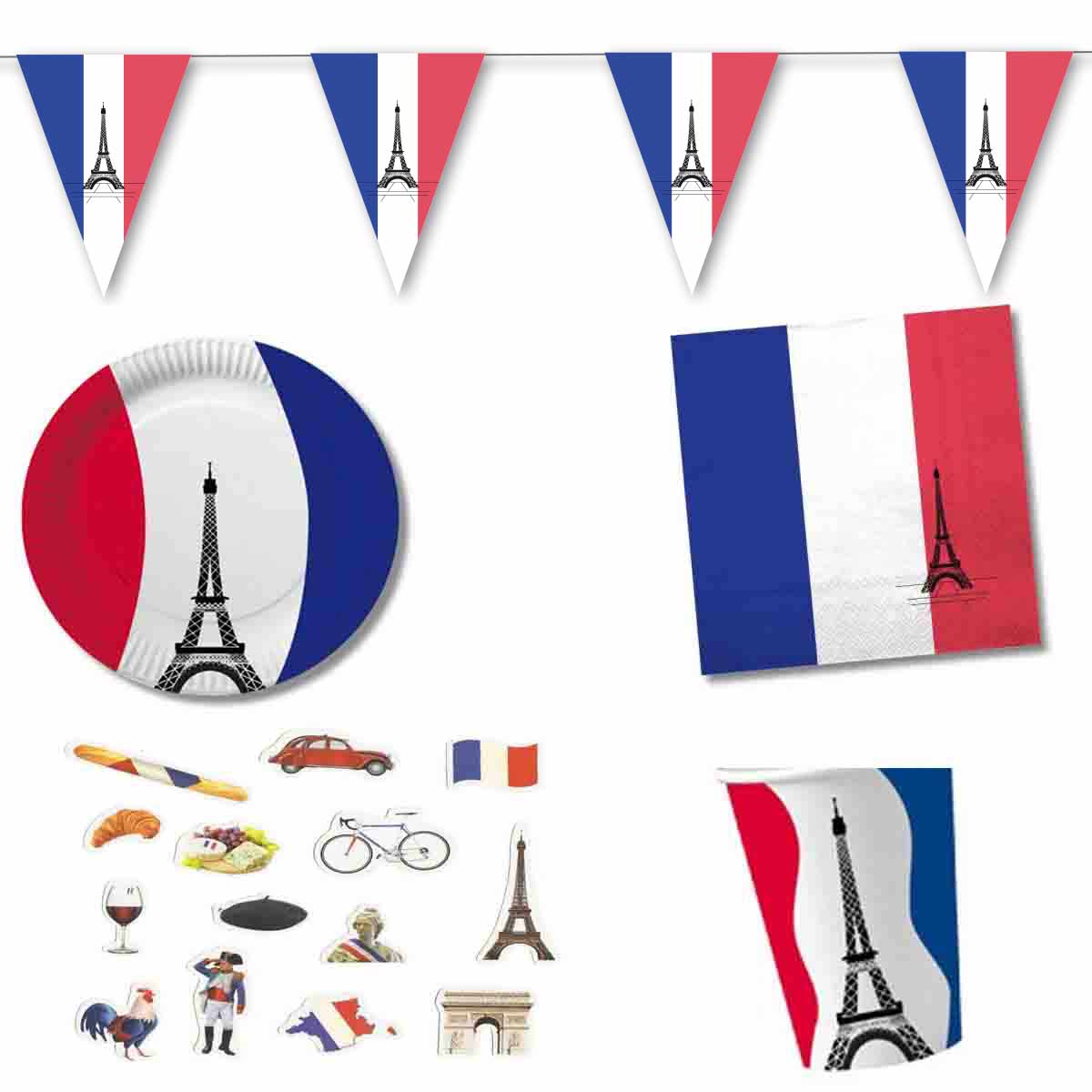 Partyset Frankreich für 10 Personen