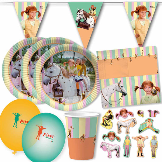 Pippi Langstrumpf Partyset für 10 Kinder