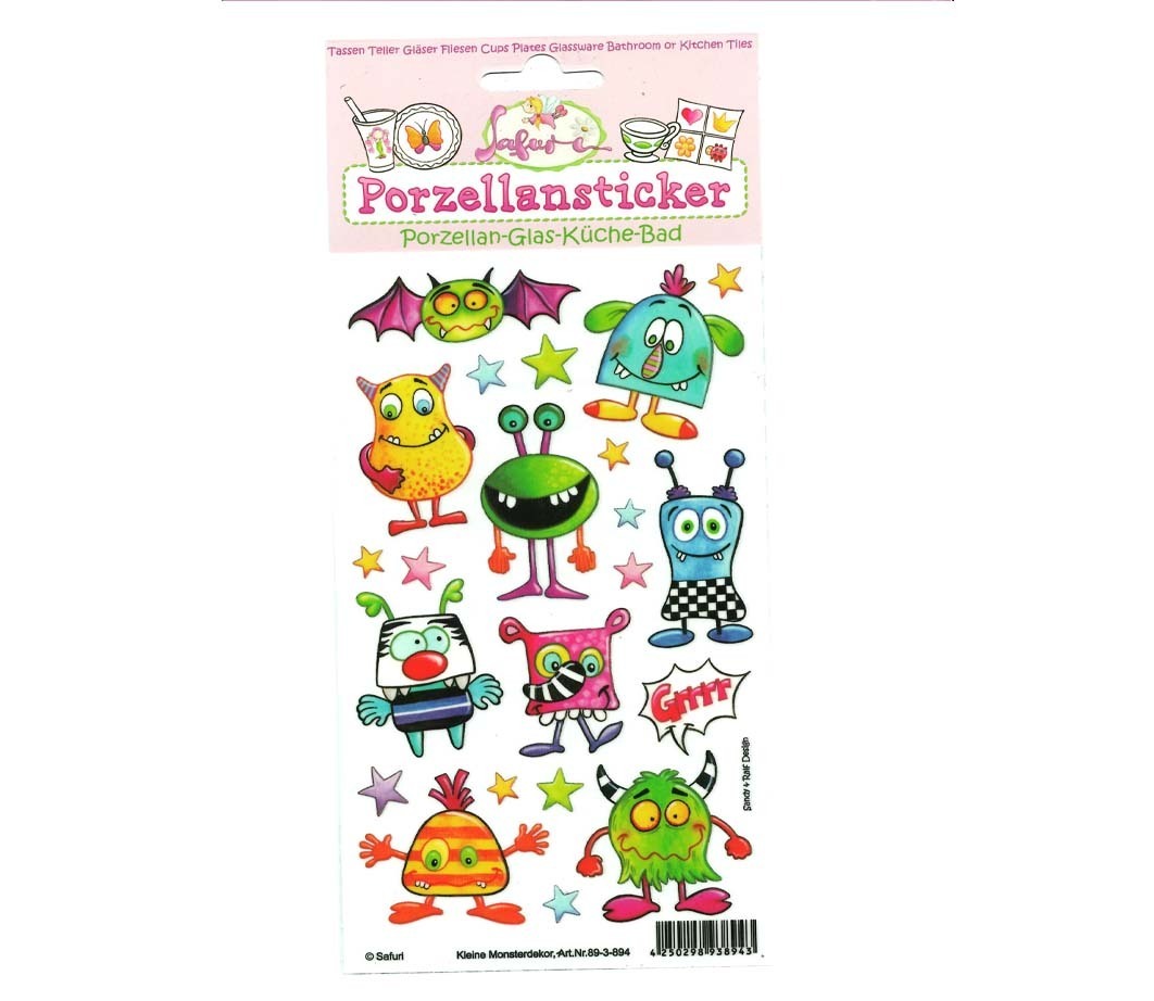 Porzellan-Sticker Monster