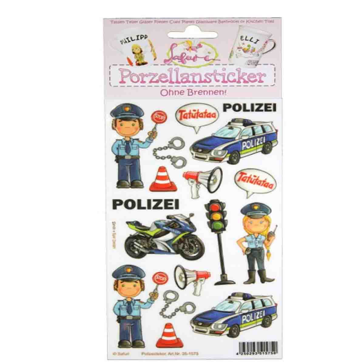 Porzellan-Sticker Polizei