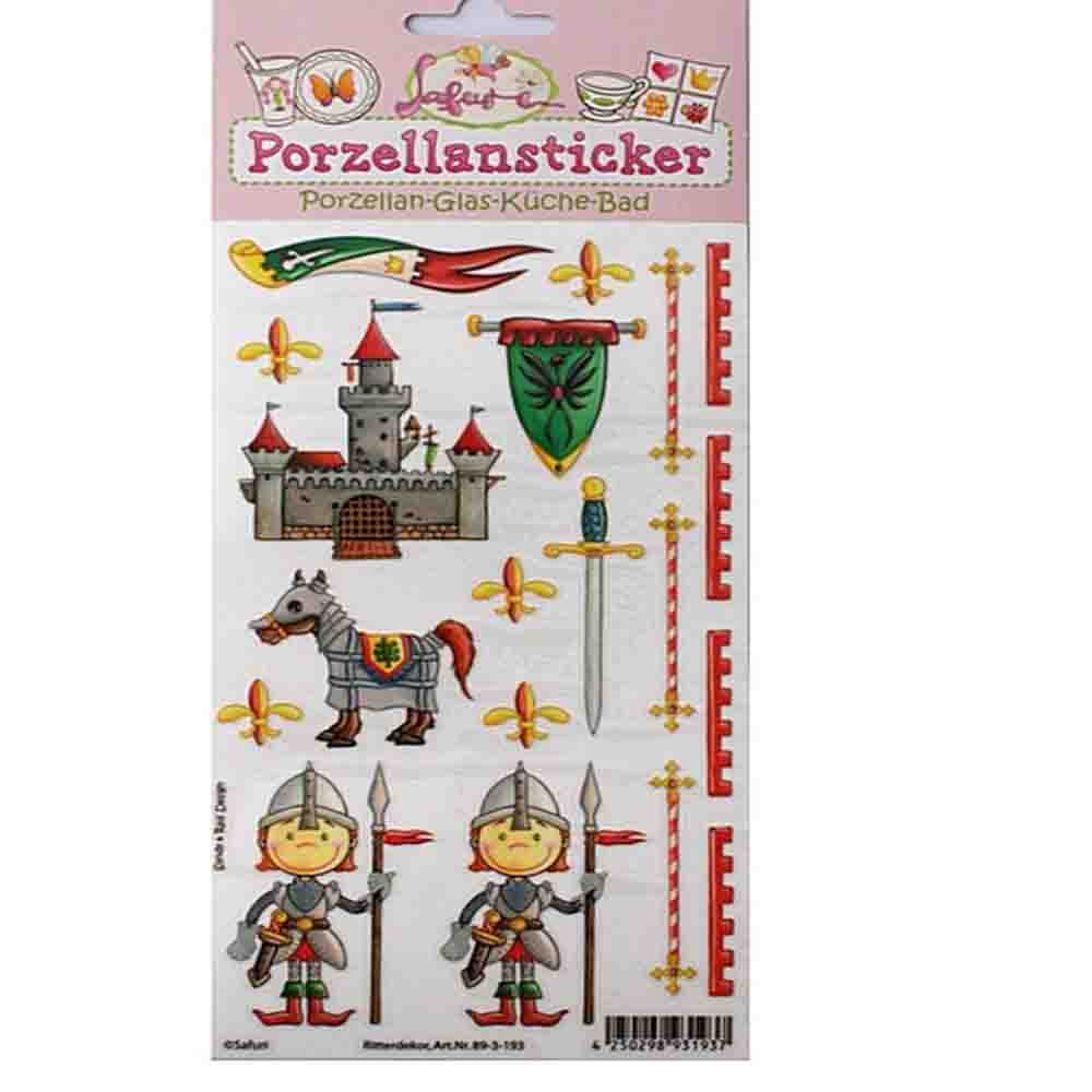 Porzellan-Sticker Ritter - Kindergeburtstag Rittergeburtstag ...