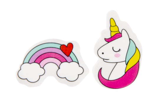Radiergummi Einhorn und Regenbogen 2tlg.