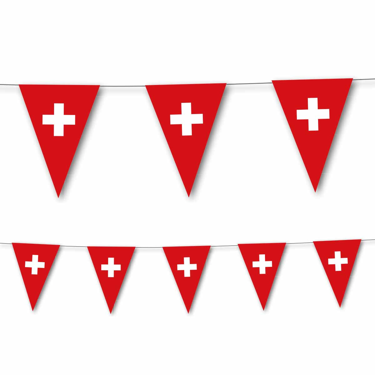 Schweiz Dekoset Servietten, Wimpelkette, Konfetti und Ballons