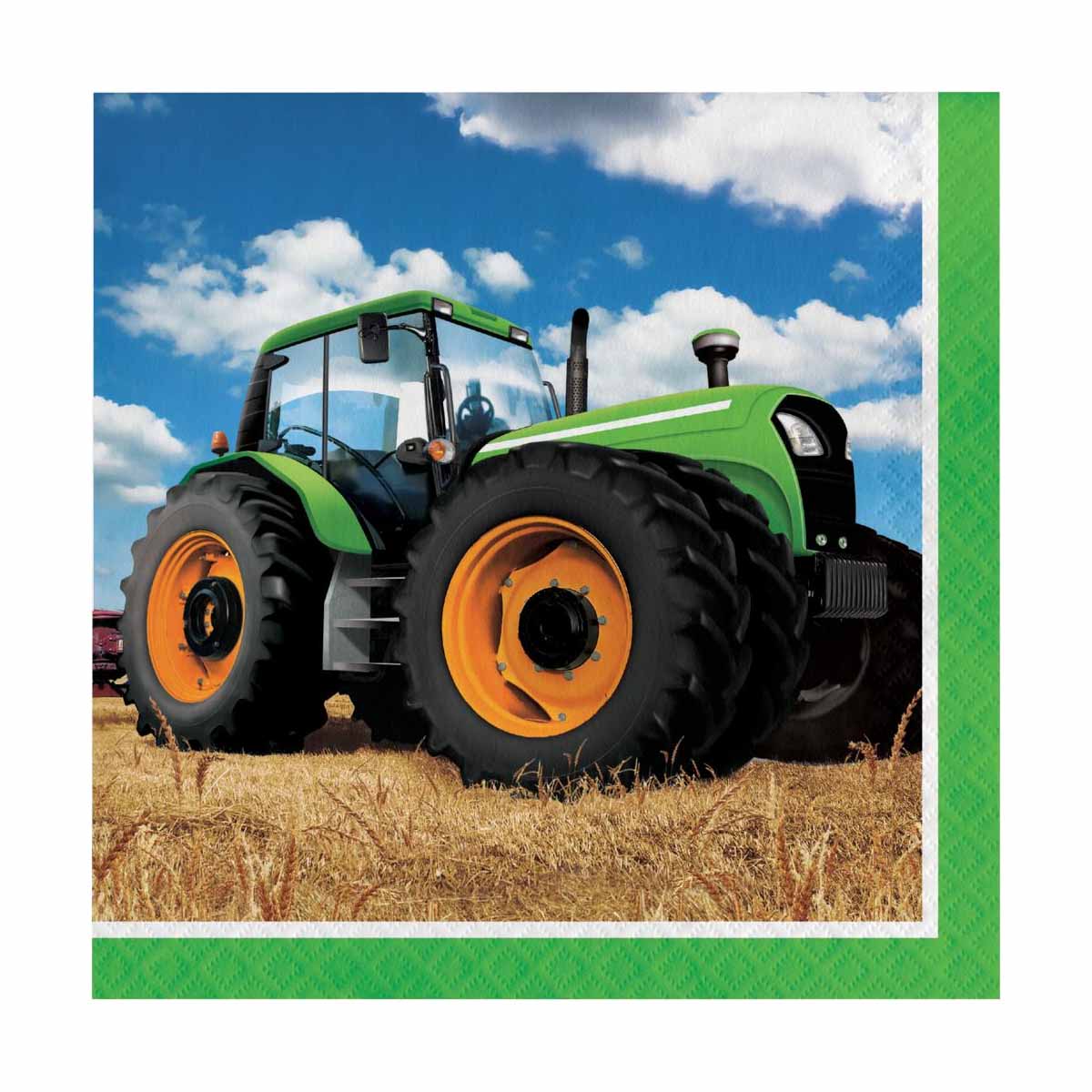 Essbarer Tortenaufleger Traktor + Servietten Taktor 16 Stück