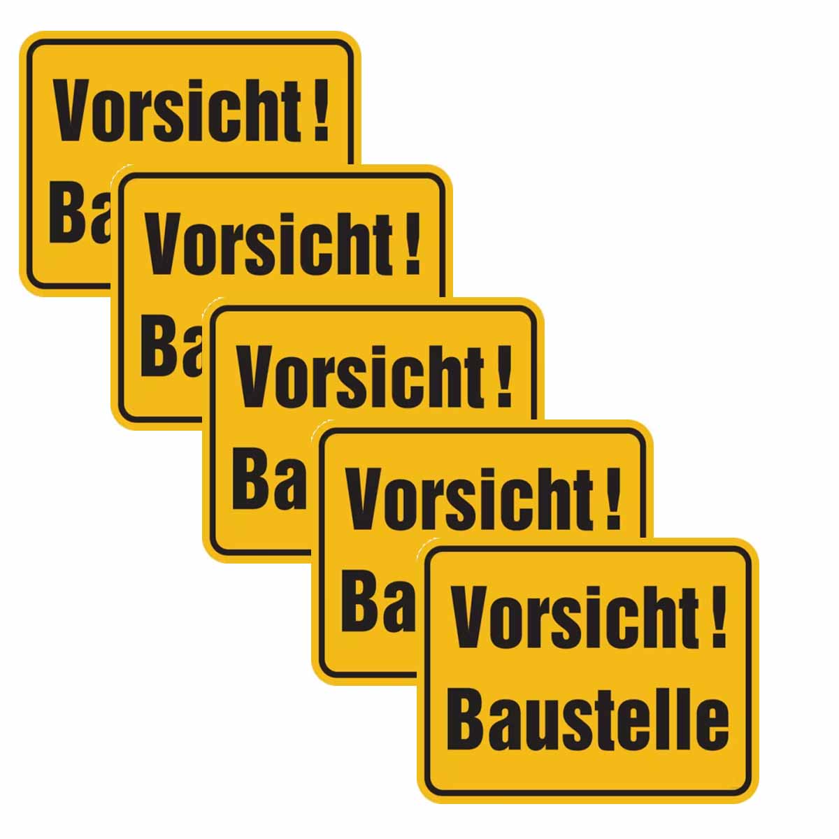 Baustellen Partyset für 10 Kinder mit Sticker Vorsicht Baustelle