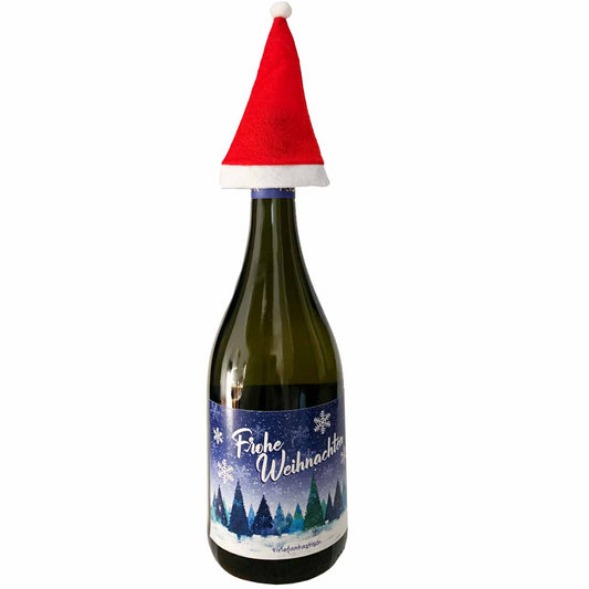 Weihnachts-Wein 0,75l mit Weihnachtsmütze
