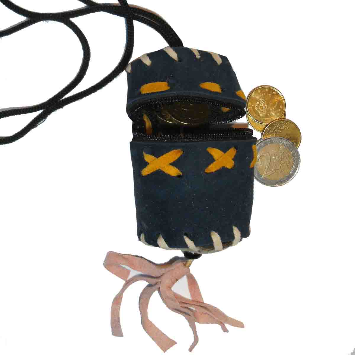 Indianer-Trophäenbeutel Wildleder Zylinderform