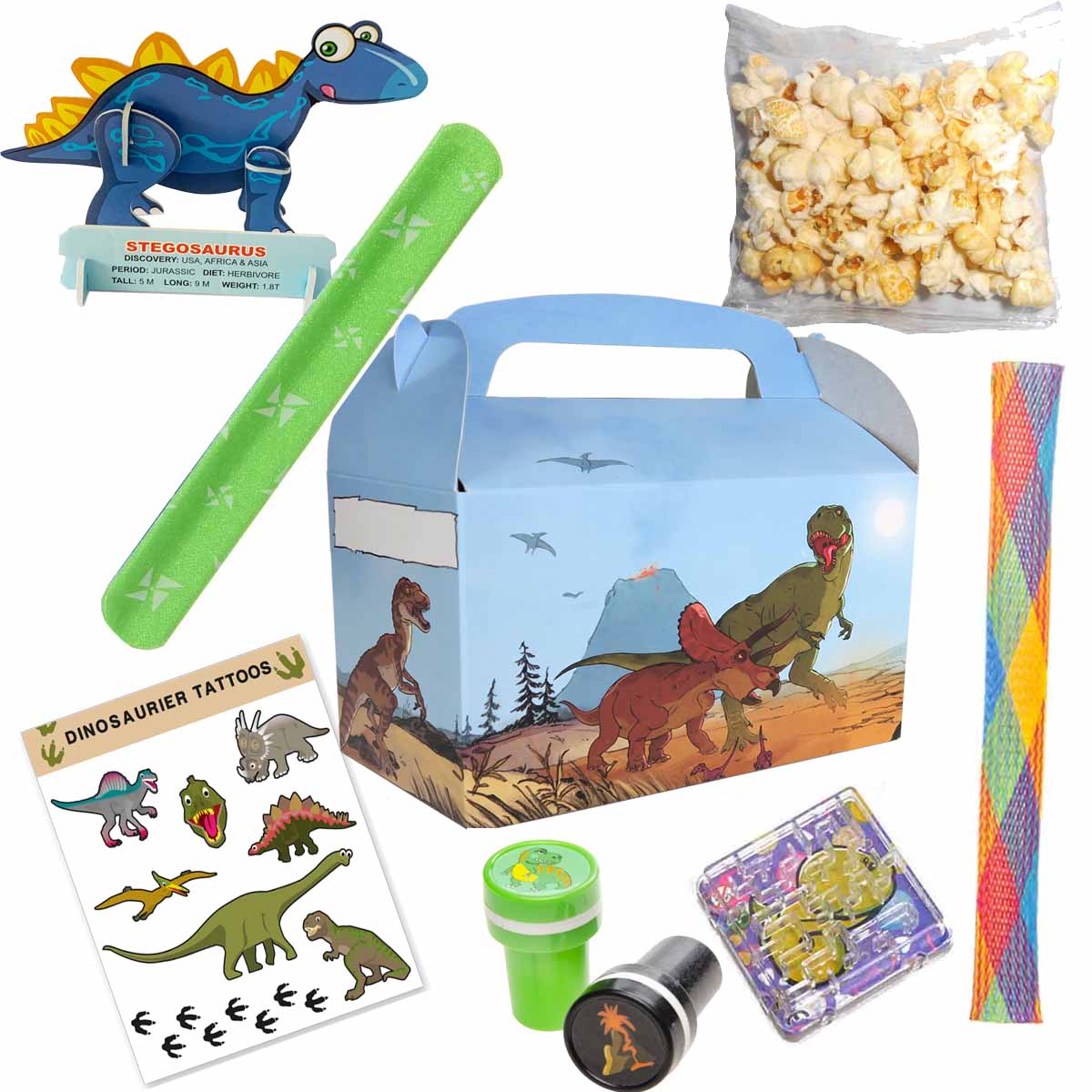Gefüllte Wundertütenbox Dinosaurier 8-tlg
