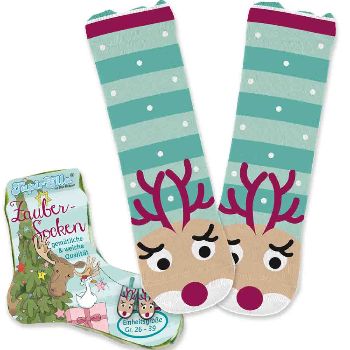 Zaubersocken Weihnachten Rentier Einheitsgröße