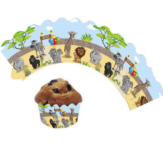 Zoo Cupcake Banderolen 12 Stück