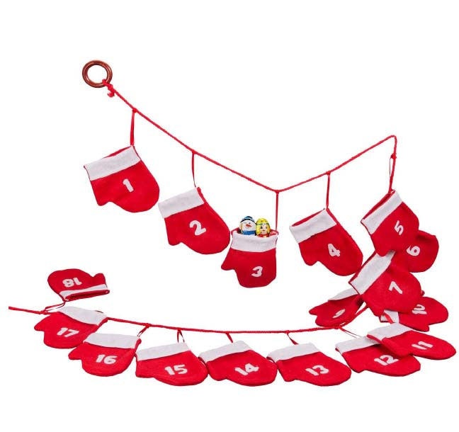 Adventskalender Weihnachts-Handschuhe 180 cm