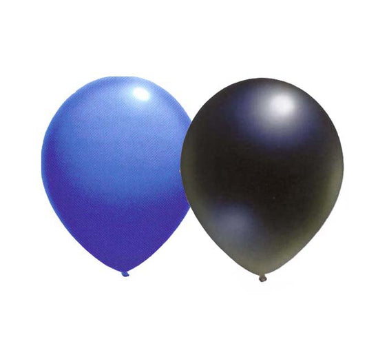 Ballons Blau/Schwarz 8 Stück
