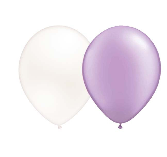 Ballons Lila/Weiß