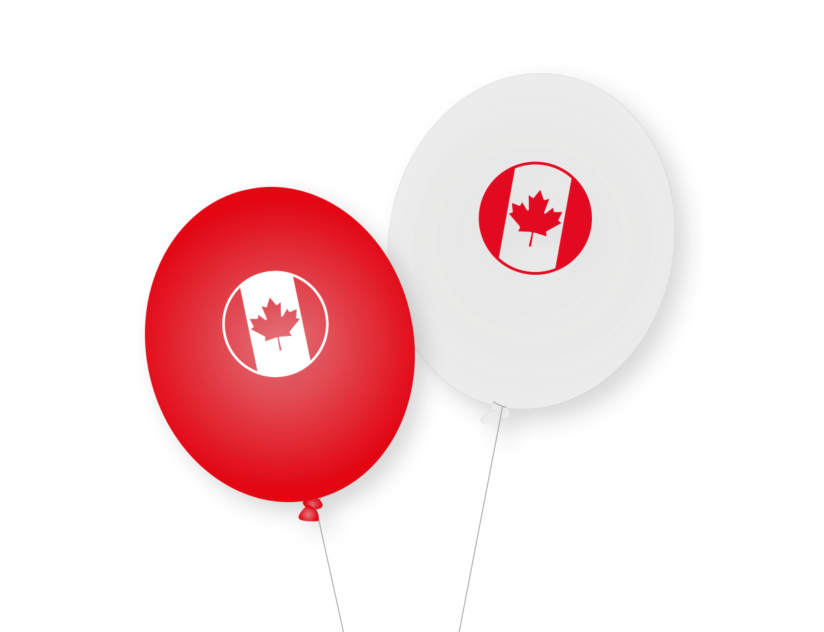 Dekoset Kanada Servietten, Wimpelkette, Konfetti, Ballons