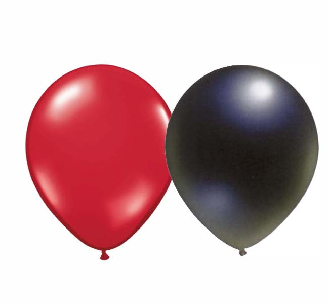 Ballons Rot/Schwarz 8 Stück