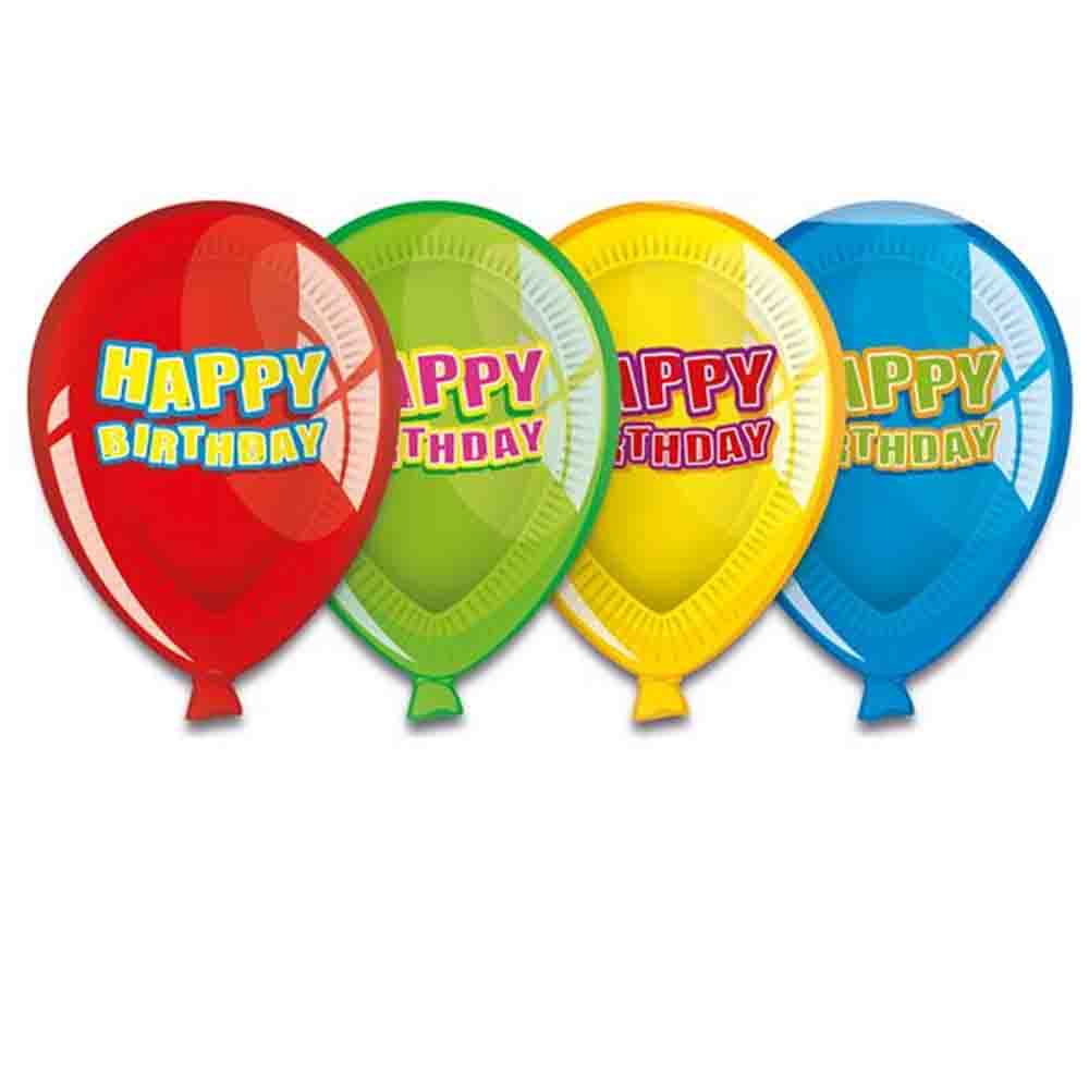 Ballon-Teller Happy Birthday 6St.