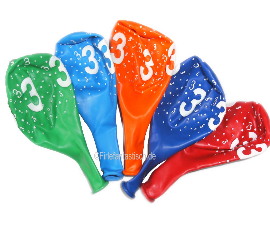 Latex-Ballons mit Zahlen / Zahl wählen