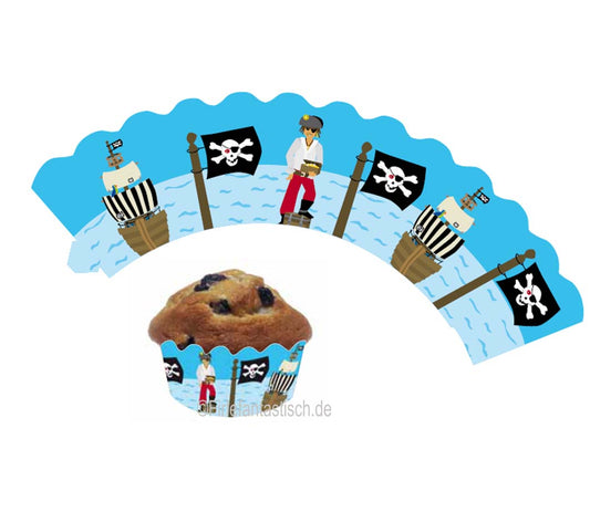 Cupcake Banderolen Pirat 12St.