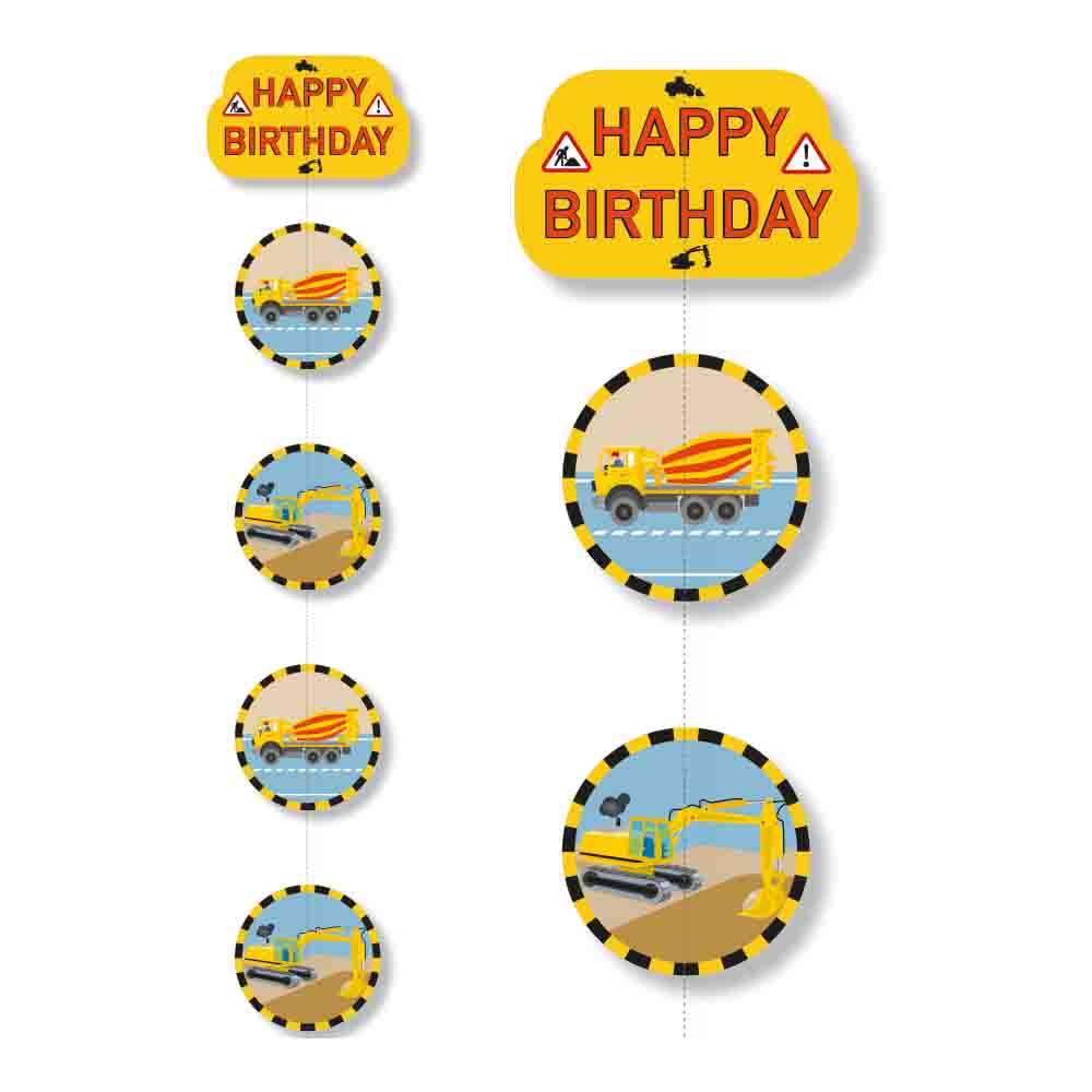 Baustelle-Hängegirlande Happy Birthday